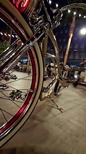 ✨ Rolling in Style ✨ Cruisin’ downtown Fremont on my Cadillac Oceanside Custom Cruiser—this beauty glows under the legendary Las Vegas lights during the world-famous Wednesday Humpday Bike Ride. Every pedal turns heads. Every chrome detail tells a story. This is what a full custom cruiser is all about—style, craftsmanship, and pure Vegas vibes. 🚲💨 #CustomCruiser #BikeLife #VegasNights #FremontStreet #HumpdayRide #BicycleCulture #LowriderBike #CruiserBike #VegasVibes #StreetCruising #PedalsUpSh