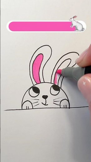 How to draw a cute rabbit easy step by step🐇 🐰