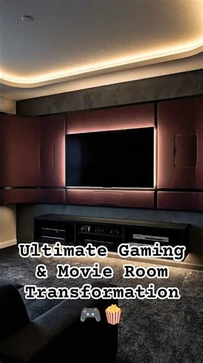 Ultimate Gaming & Movie Room Transformation 🎮🍿 #beforeafter #interiordesign #interiordesign