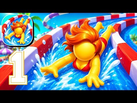 Aquapark.io - Gameplay Walkthrough Part 1 - ALL WATER SLIDES & FIRST PLACE WINS (iOS, Android)