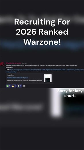 We Are Recruiting A Team For 2026 Ranked Play👀