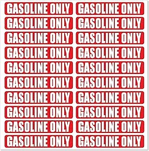 20PCS Gasoline Fuel Only Stickers for Oil Gas Can Sign Truck Boat Decals Car Labels Fuel Tank 3.25 X 0.75 Inch