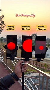 Samsung S25 Ultra Vs iPhone 17 Pro Max Vs S24 Ultra Zoom Test Sun