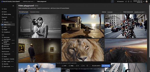 Go from prompt to playback with Sora from Azure OpenAI in the video playground in Azure AI Foundry | Microsoft Foundry Blog