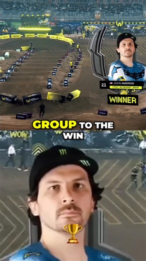 Anderson takes Race 2 with an epic block pass! He's stoked about his new bike and that killer racing mindset. What a debut! #JasonAnderson #Supercross #BlockPass #RaceWin #NewBike | Motocross Qc