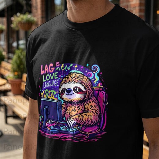 Sloth Gamer SVG PNG, Lag is My Love Language Digital Download, Cute Funny Gaming Sloth Art, Instant Download Vector File, Computer Design - Etsy