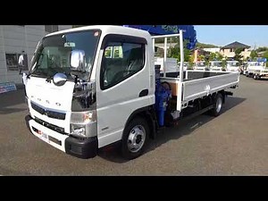 中古トラック 三菱ふそう キャンター 6段クレーン付平ボディ タダノ製 ラジコン付き 回転格納式リヤジャッキ ワイド ロング 3t積み 外装と下回りの動画