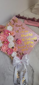Custom Graduation Cap Topper, Pink Paper Flowers, Class of 2026, High School Graduate, Grad Cap Hat, Senior High School, College Grad Cap. - Etsy