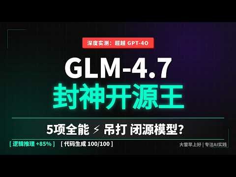 GLM 4 7实测：5项能力让它超越闭源模型 GLM-4.7 Tested: 5 Abilities That Surpass Closed Models