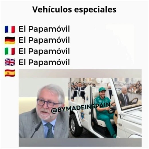 Fernando Alonso y el Papamóvil 🤣