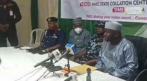 The Moment INEC Resident Electoral Commissioner announced Aisha Binani as winner of the Governorship election in Adamawa. INEC has, however, declared the announcement as null and void. | Channels Television