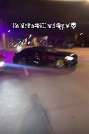 Bold hit and run 😅 #ferrari #crash #fail