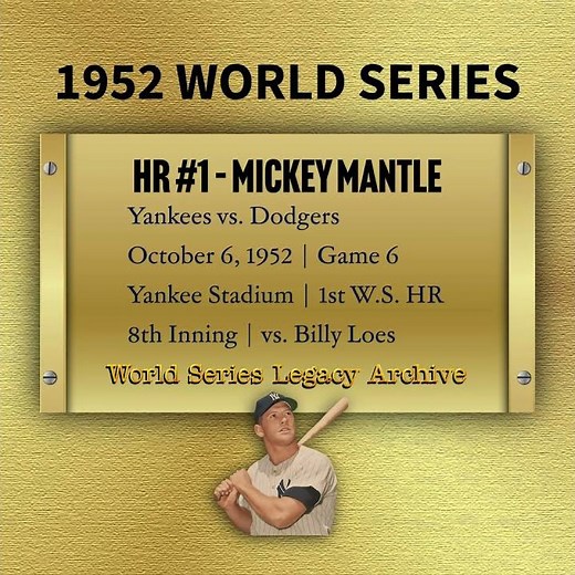Mantle’s First World Series Home Run | 1952 Game 6 vs. Dodgers
