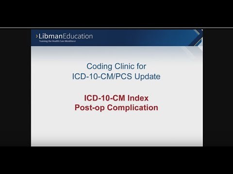 ICD-10 Coding Clinic Update: ICD-10-CM Index Post-op Complication