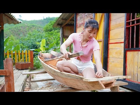 Full Video: 150 Days Of Building Raft House On The River. Complete Wooden Boat Building Process