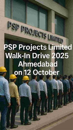 ConstructionPlacementsOfficial on Instagram: "📢 PSP Projects Walk-In Drive 2025 – Ahmedabad 🏗️ 457+ openings across Civil, Electrical, Mechanical, EHS, and Quality departments! 🗓️ 12th October | 🕘 9:30 AM – 3:00 PM 📍 PSP House, Iscon-Ambli Road, Ahmedabad 💼 Build your career with India’s leading construction company! Tap the link below for all details 👇 🔗 https://www.constructionplacements.com/psp-projects-walk-in-drive/ #PSPProjects #ConstructionCareers #WalkInDrive #EngineeringJobs #Ci