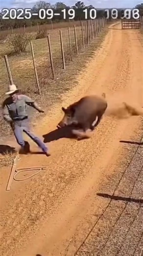 Dog Jumps In When a Boar Charges the Farmer 😳🐗🔥
