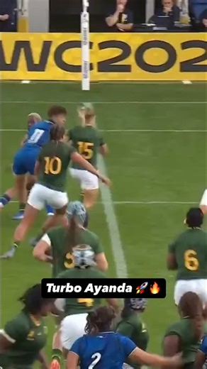 Speed unstoppable! 🚀 Ayanda Malinga bursts through with pace to cross the line for South Africa against Italy at the Women’s Rugby World Cup. 💪🏉🇿🇦 | Rugby Afrique