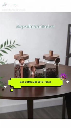 Creative Little Bee 3-Piece Coffee Bean Storage Jar Set Nordic Design Sealed Eco-Friendly Glass Containers with Wooden Lids & Spoons for Kitchen Organization Modern Nordic Design Eco-Friendly Choice Convenient Storagestorage organization #coffeemug #homegoodsobsessed #fridgeorganizers #bestcoffeemaker #bestcoffeetable #woodenutensils #potsandpansset #canisterset #wayfaircoffeetable #reusablecoffeepods