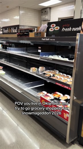 POV you live in Oklahoma and try to go grocery shopping for snowmageddon 2026. It Looks like you all took EVERYTHING. #oklahoma #snowstorm #snowmageddon