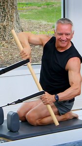 Working with the Reformer Pole is a nice way to add variety, and hand and wrist strength and comfort. Here are a few examples of Rowing type work with the Pole: 1. High Row 2. Lift and Lower 3. Low Row 4. Biceps Curls 5. Kayaking | John Garey TV