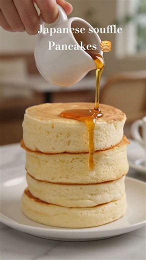 Japanese souffle pancake quick recipe #souffle #pancake #japinesesouflepancake #breakfast