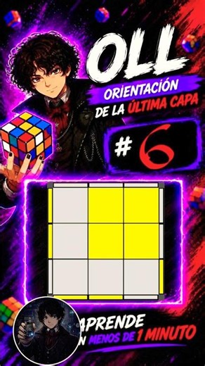 Tutorial OLL 6 (cuadro 2x2) 6/57 cubo Rubik 🫣 #tutorial #CFOP #speedcubing #algorithm #OLL