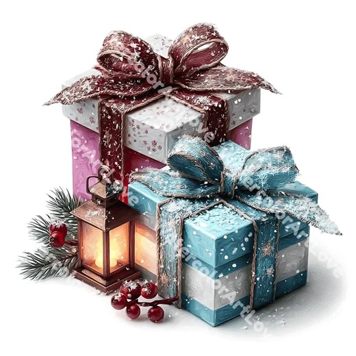 20 Christmas Gifts Clipart, Christmas Presents, Gift Boxes Illustrations, Printable Watercolor, High-quality Jpgs, Paper Craft, Junk Journal - Etsy