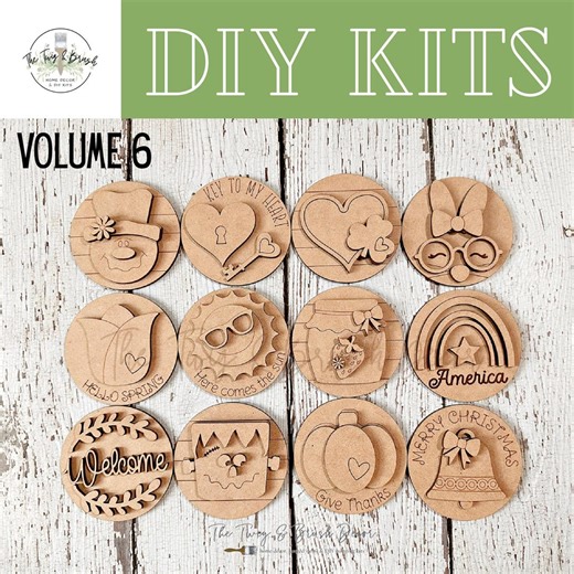 DIY Seasonal Interchangeable Inserts: Unfinished Wood Kit Vol 6 - Etsy