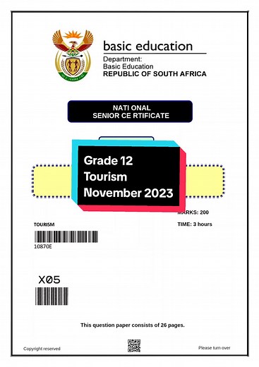 Grade 12 Tourism #grade12 #matric #pastyearexampapers #study #resources #fyp