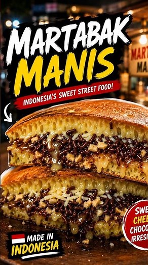 This Indonesian Pancake Will Surprise You! "Martabak manis" #streetfood #indonesianfood #martabak