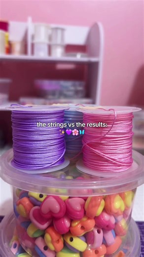 Who knew a simple string could turn into this? 🥹✨🫧 #nylonstring #beadtok #phonecharm #diybeads #affiliatetiktok