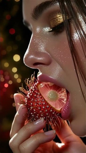 Crystal Rambutan Macro 4K — Luxury Beauty Shot #crystalfruit #luxuryasmr #4kshorts