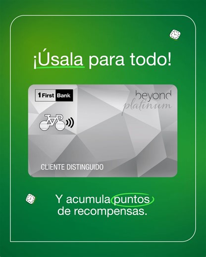 💳✨ Estás a tiempo de acumular puntos en tu tarjeta de crédito Platinum de FirstBank y redimirlos por gift cards, cash back y experiencias que te harán feliz. 🛍✈️ ¿Para qué la usarías? | FirstBank