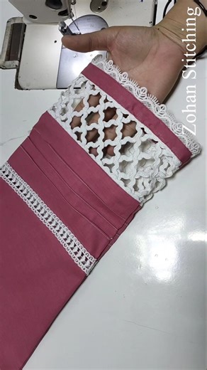 New Trending Kurti Sleeves Design With Lace Cutting & Stitching #shorts #sewing #viral