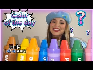 Learn COLORS with SURPRISE Purple Crayon | Educational color of the day | English, Spanish, ASL