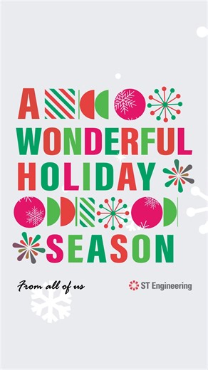 From breakthroughs to shared successes, we've achieved so much in 2025. As we wrap up the year, we want to take a moment to appreciate the incredible people who make our journey possible – our customers, partners, and our amazing teams across the world! 🌎 Every step of our journey has been stronger with you – thank you for being part of it. Wishing all a joyful holiday season and a New Year of exciting possibilities! 🌟 #STEngineering | ST Engineering