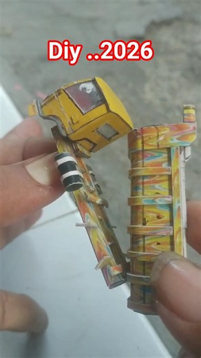 membuat miniatur dump truck full papercraft #diycrafts #diy #truck #dumptruck #handmade