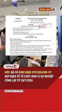 Mới: Đã có Nghị định 299/2026/NĐ-CP quy định về tổ chức đơn vị sự nghiệp công lập từ 28/7/2026
