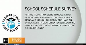 Broward public schools considering a four day week for high schools