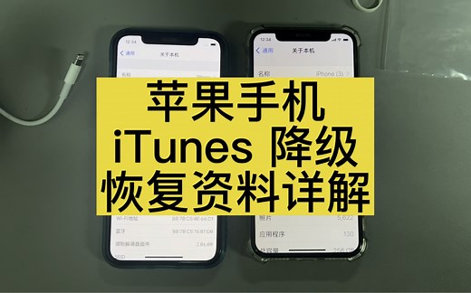 苹果手机用iTunes 恢复资料从高到低的方法分享，需要注意我测试跨多代版本失败，只能跨越一代