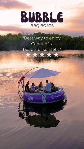 Get ready to grill & chill #bubblebbqboats #cancun #mexico #cancunexperience #cancuntour #bbqboat #bbqdonutboat #bbqdonut #jungletour #tour #vacation #happy #fun #nature #travel #instatravel #vacaciones #mayanriviera #rivieramaya #travelphotogaphy #adventure #jungle #beachdays #sunset