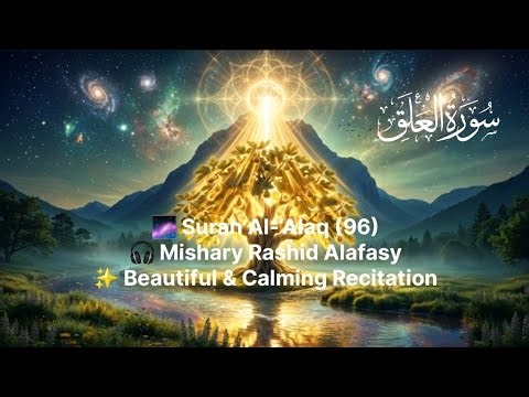 096 Surah Al‑‘Alaq 🌌 Beautiful Recitation by Mishary Rashid Alafasy 🎧 | First Revelation of Quran
