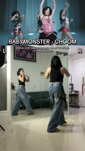 BABYMONSTER ‘CHOOM’ Dance Mirrored + Slowed 0.6x speed // #babymonster #choom #dancetutorial