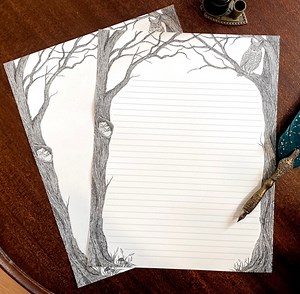 Owl Stationery Set: Cottagecore Letter Writing Paper (12 Pages) - Etsy