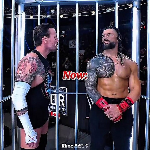 Roman Reigns Stops Jey Uso & Cm Punk in Shark Cage Then vs Now☠️😱 Edit! #wwe #romanreigns #shorts