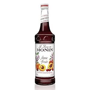 Monin - Stone Fruit Syrup, Sweet Flavor with Peach, Apricot, & Cherry Aroma, Great for Cocktails, Sodas, & Party Punches, Gluten-Free, Vegan, Non-GMO (750 ml)