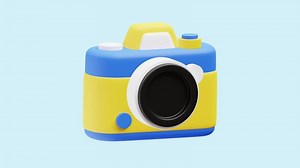 Camera Photography animated 3d icon.