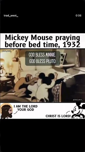 Mickey Mouse praying before bed time 1932