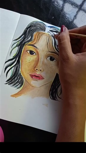 painting portrait easy ✨❤️ #artist #painting #shorts